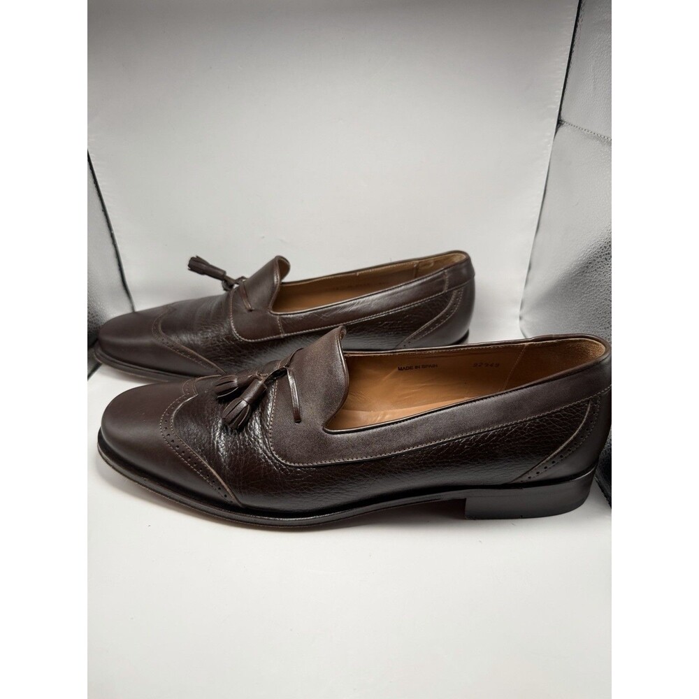 Mezlan Men's Slide-On Brown Leather Loafers with Tassle Size 13 M 2390 454